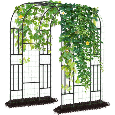 ShangQuan WuLiu Outdoor Garden Arch Trellis, Green Steel